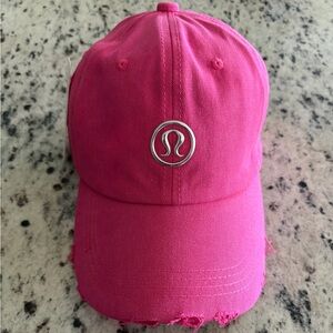 Lululemon Athletica Fuchsia Distressed Cap